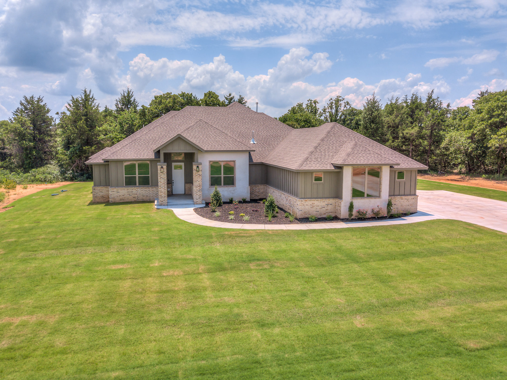 Transitional Craftsman featuring James Hardie siding, stucco